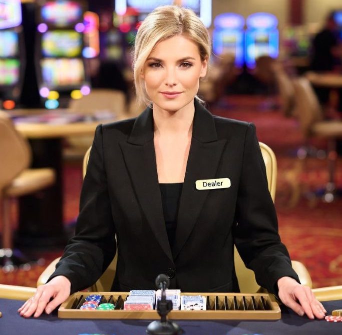 live casino dealer streaming a blackjack game