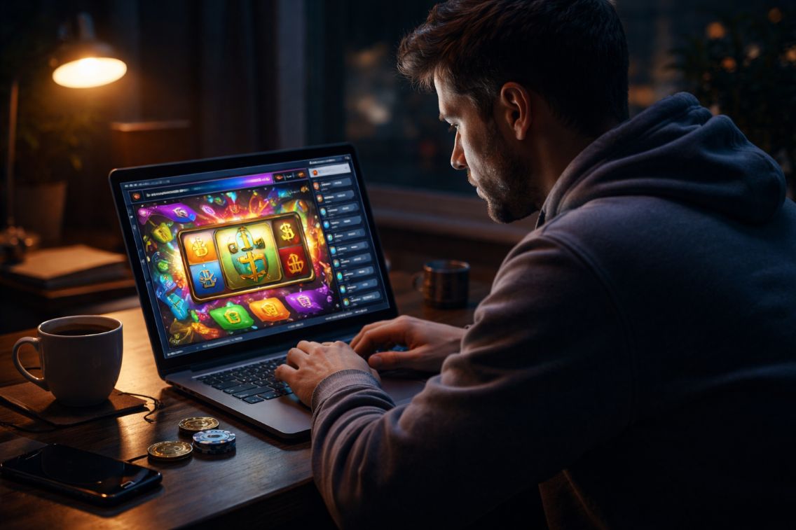 man exploring crypto casino